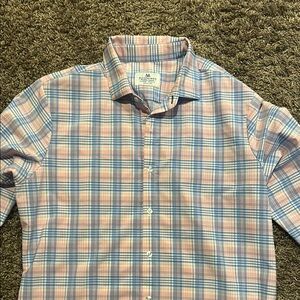 Men's Blue and Pink Plaid Shirt
